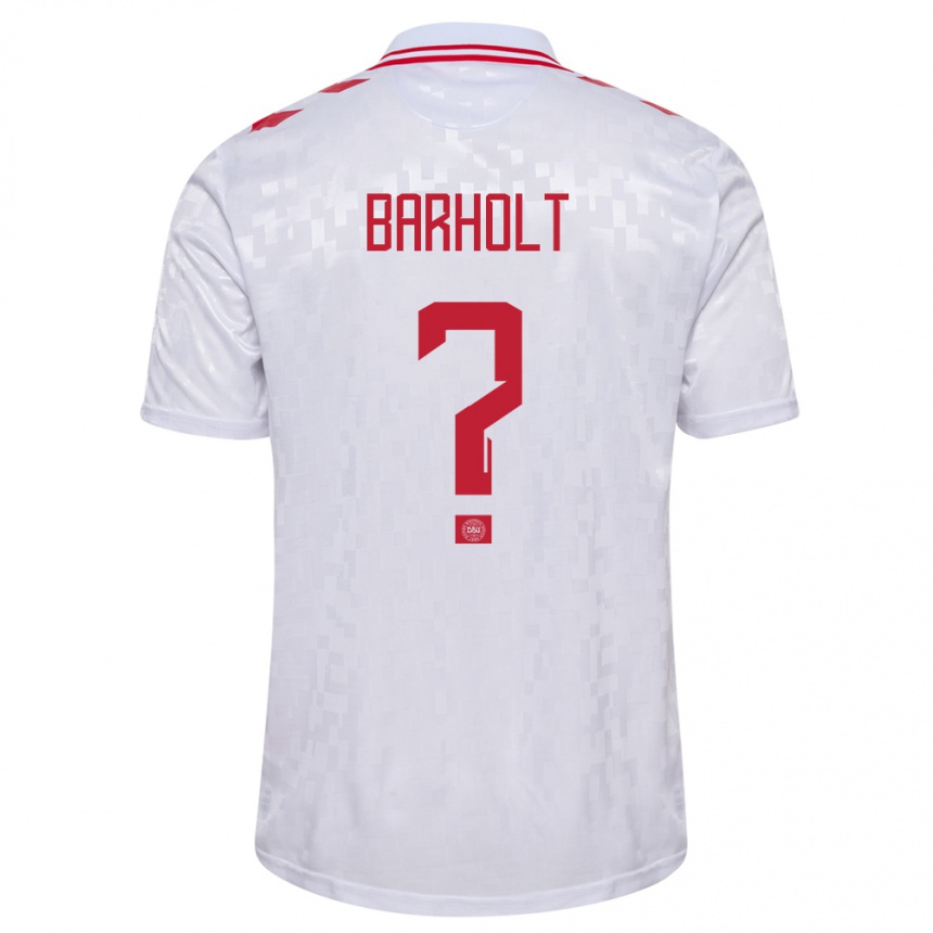 Kids Football Denmark Noah Barholt #0 White Away Jersey 24-26 T-Shirt Nz