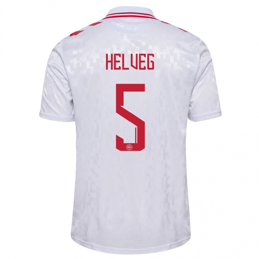 Kids Football Denmark Richard Helveg #5 White Away Jersey 24-26 T-Shirt Nz