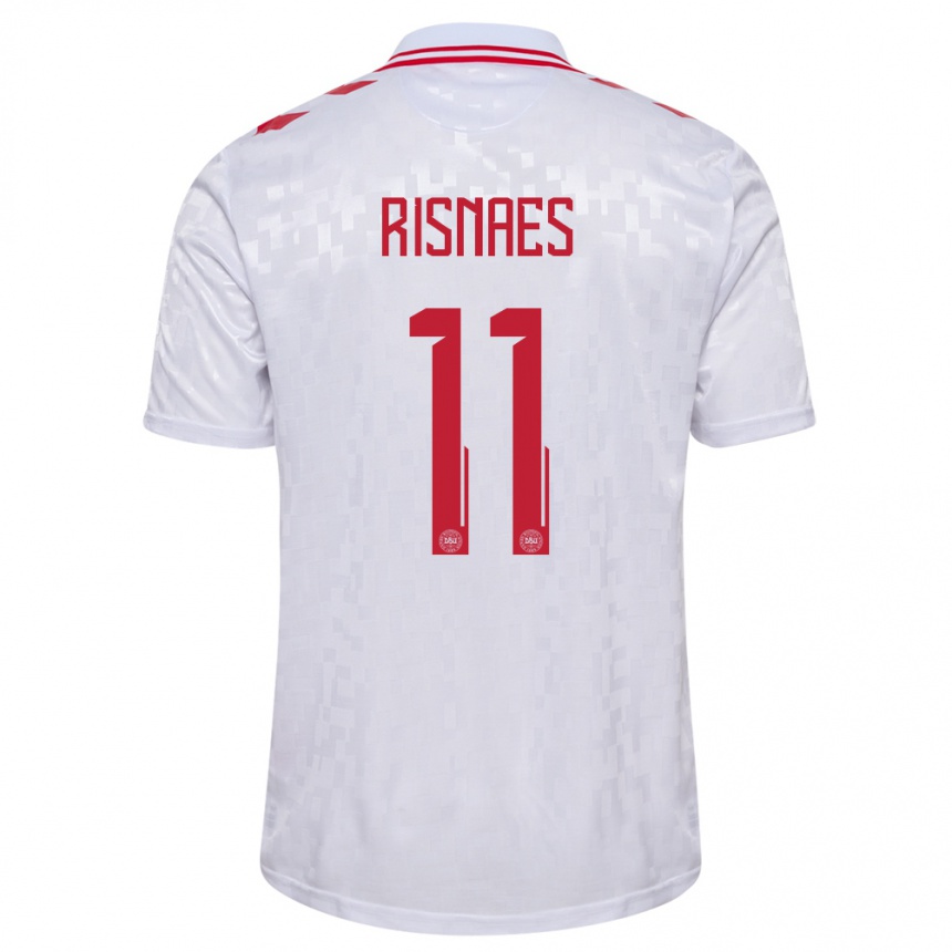 Kids Football Denmark Roberto Risnaes #11 White Away Jersey 24-26 T-Shirt Nz