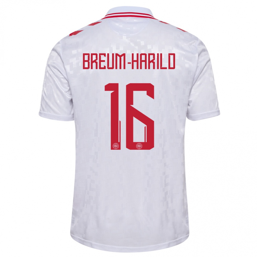 Kids Football Denmark Tobias Breum-Harild #16 White Away Jersey 24-26 T-Shirt Nz