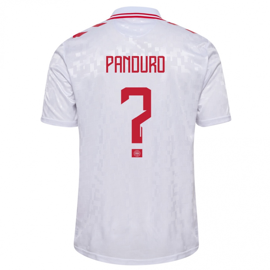 Kids Football Denmark Tristan Panduro #0 White Away Jersey 24-26 T-Shirt Nz