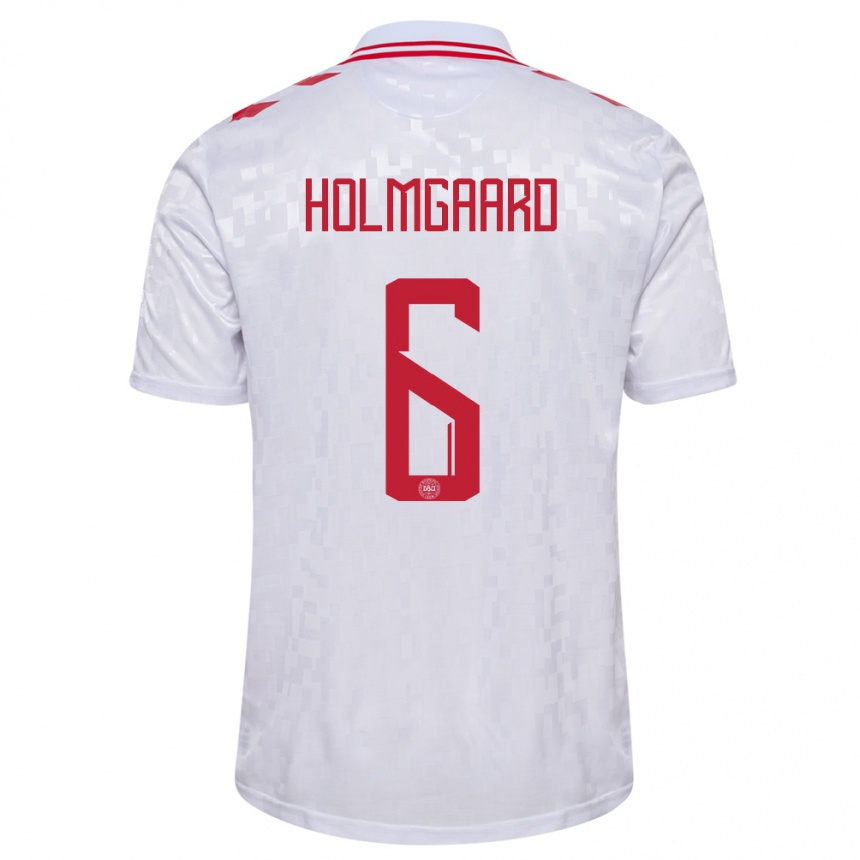 Kids Football Denmark Karen Holmgaard #6 White Away Jersey 24-26 T-Shirt Nz