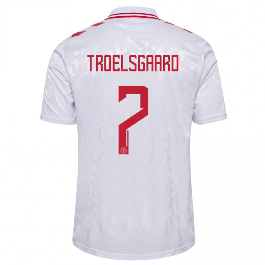 Kids Football Denmark Sanne Troelsgaard #7 White Away Jersey 24-26 T-Shirt Nz