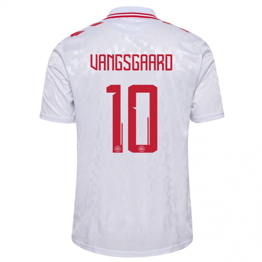 Kids Football Denmark Amalie Vangsgaard #10 White Away Jersey 24-26 T-Shirt Nz