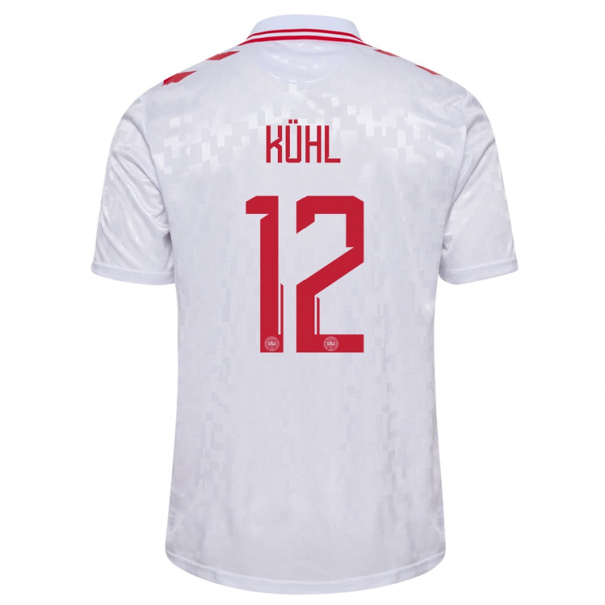 Kids Football Denmark Kathrine Kuhl #12 White Away Jersey 24-26 T-Shirt Nz