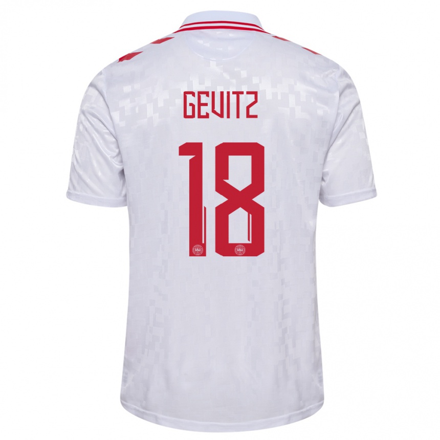 Kids Football Denmark Luna Gevitz #18 White Away Jersey 24-26 T-Shirt Nz