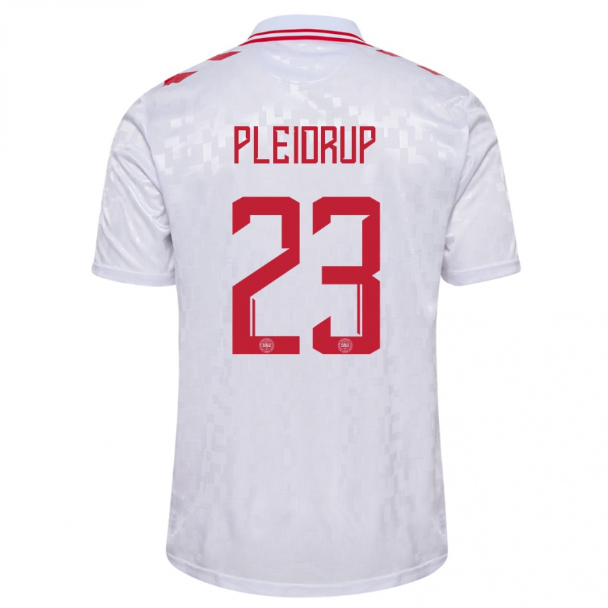 Kids Football Denmark Caroline Pleidrup #23 White Away Jersey 24-26 T-Shirt Nz