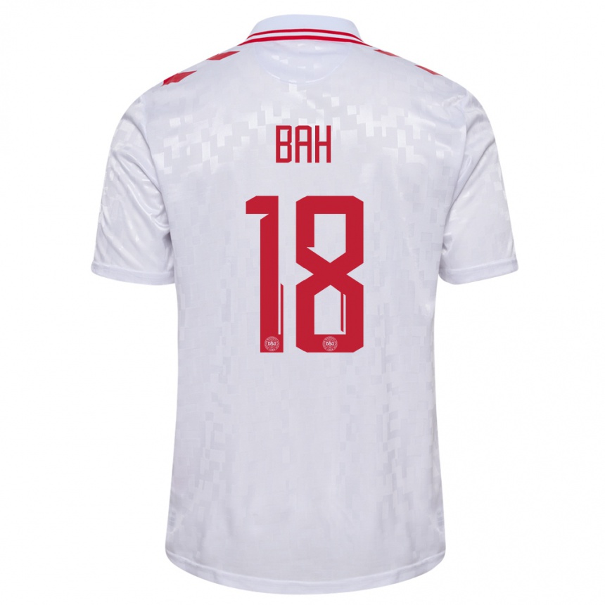 Kids Football Denmark Alexander Bah #18 White Away Jersey 24-26 T-Shirt Nz