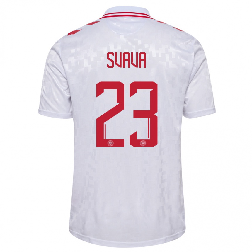 Kids Football Denmark Sofie Svava #23 White Away Jersey 24-26 T-Shirt Nz