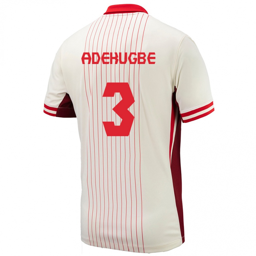 Kids Football Canada Samuel Adekugbe #3 White Away Jersey 24-26 T-Shirt Nz