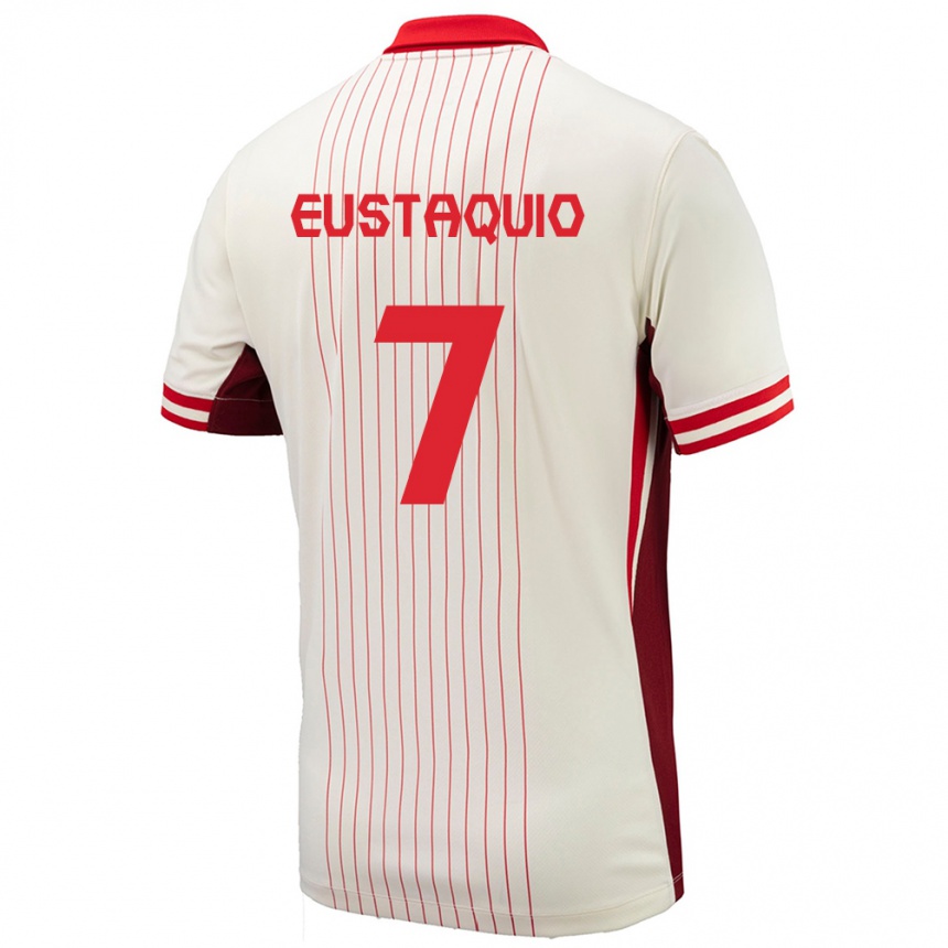 Kids Football Canada Stephen Eustaquio #7 White Away Jersey 24-26 T-Shirt Nz