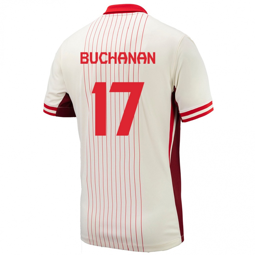 Kids Football Canada Tajon Buchanan #17 White Away Jersey 24-26 T-Shirt Nz