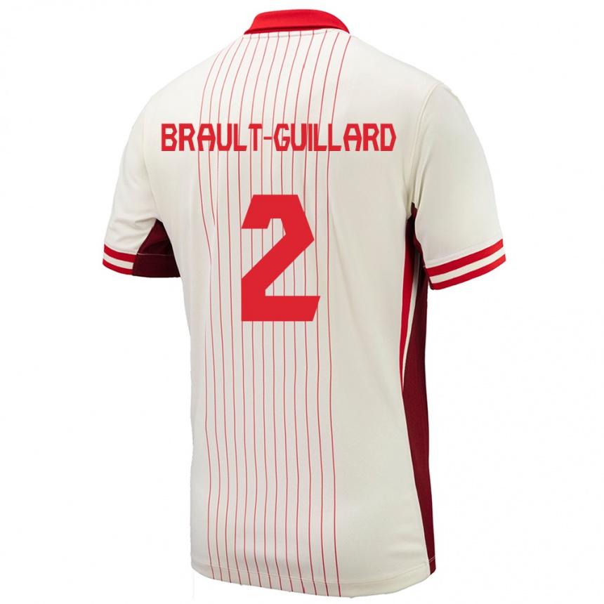 Kids Football Canada Zachary Brault-Guillard #2 White Away Jersey 24-26 T-Shirt Nz