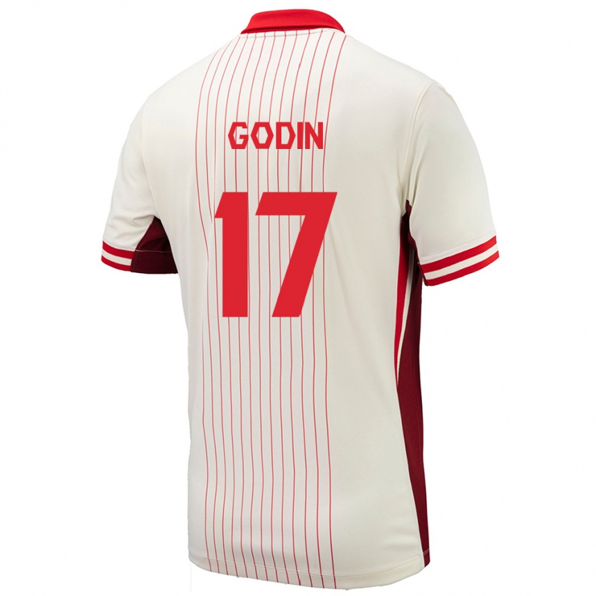 Kids Football Canada Étienne Godin #17 White Away Jersey 24-26 T-Shirt Nz