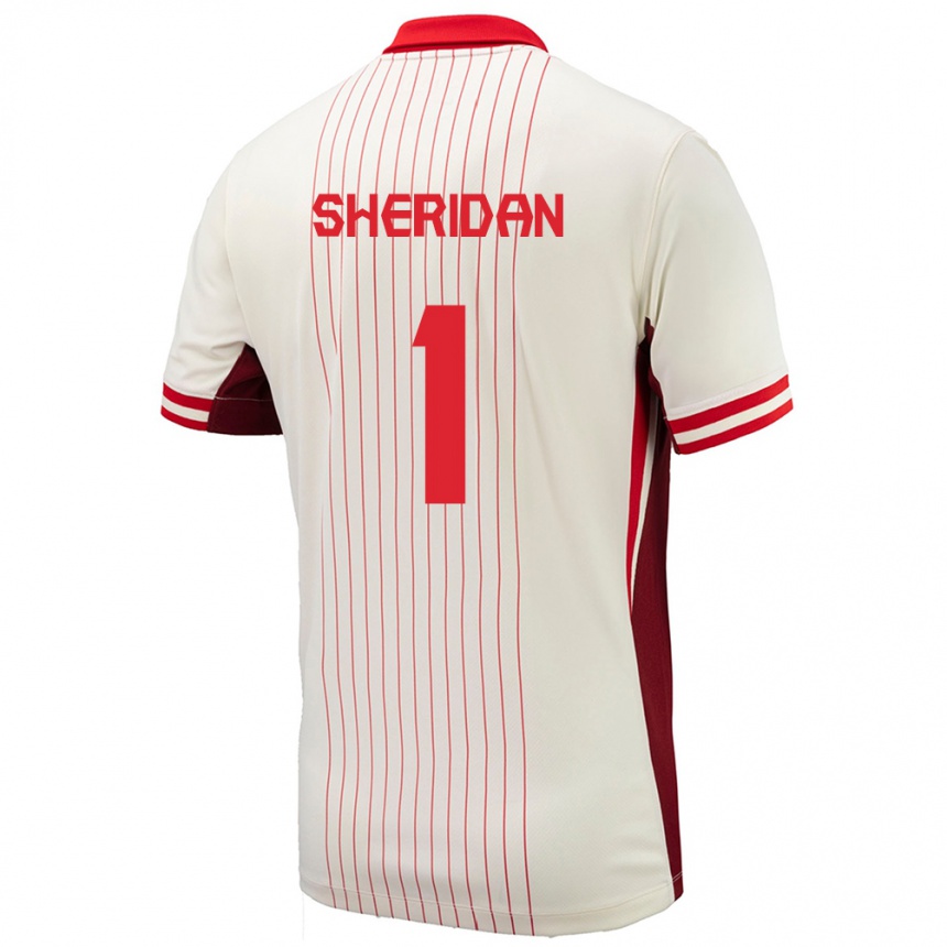 Kids Football Canada Kailen Sheridan #1 White Away Jersey 24-26 T-Shirt Nz