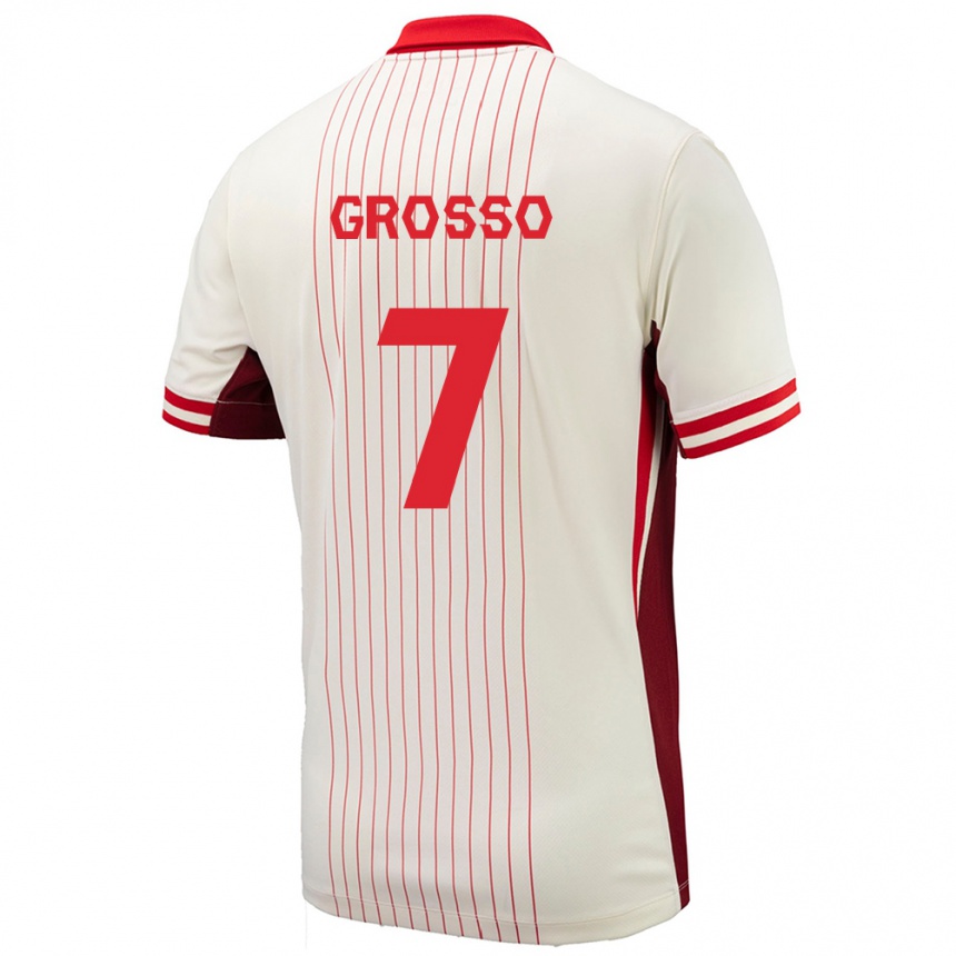 Kids Football Canada Julia Grosso #7 White Away Jersey 24-26 T-Shirt Nz