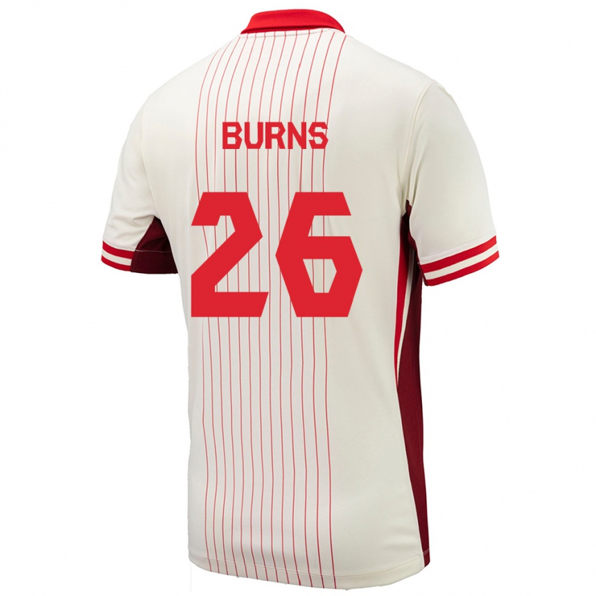 Kids Football Canada Zoe Burns #26 White Away Jersey 24-26 T-Shirt Nz