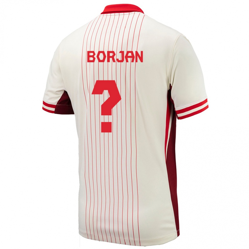 Kids Football Canada Nikola Borjan #0 White Away Jersey 24-26 T-Shirt Nz