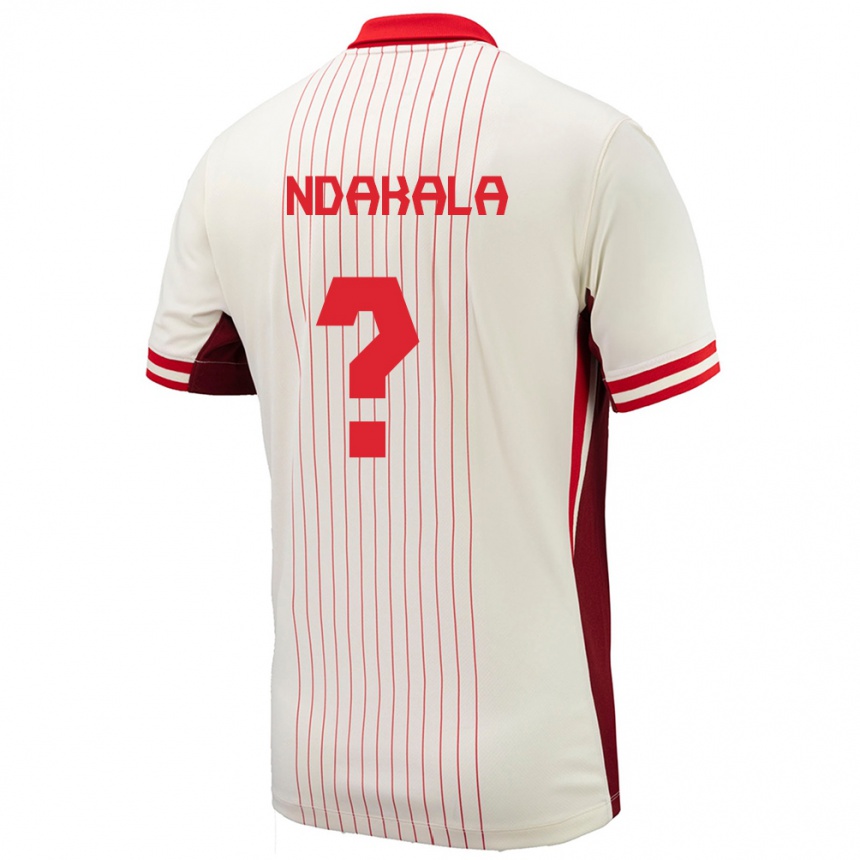 Kids Football Canada Joshue Ndakala #0 White Away Jersey 24-26 T-Shirt Nz