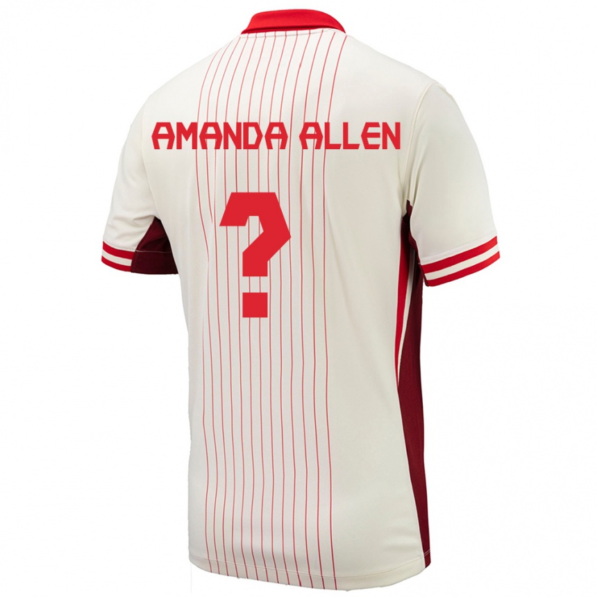 Kids Football Canada Amanda Allen #0 White Away Jersey 24-26 T-Shirt Nz