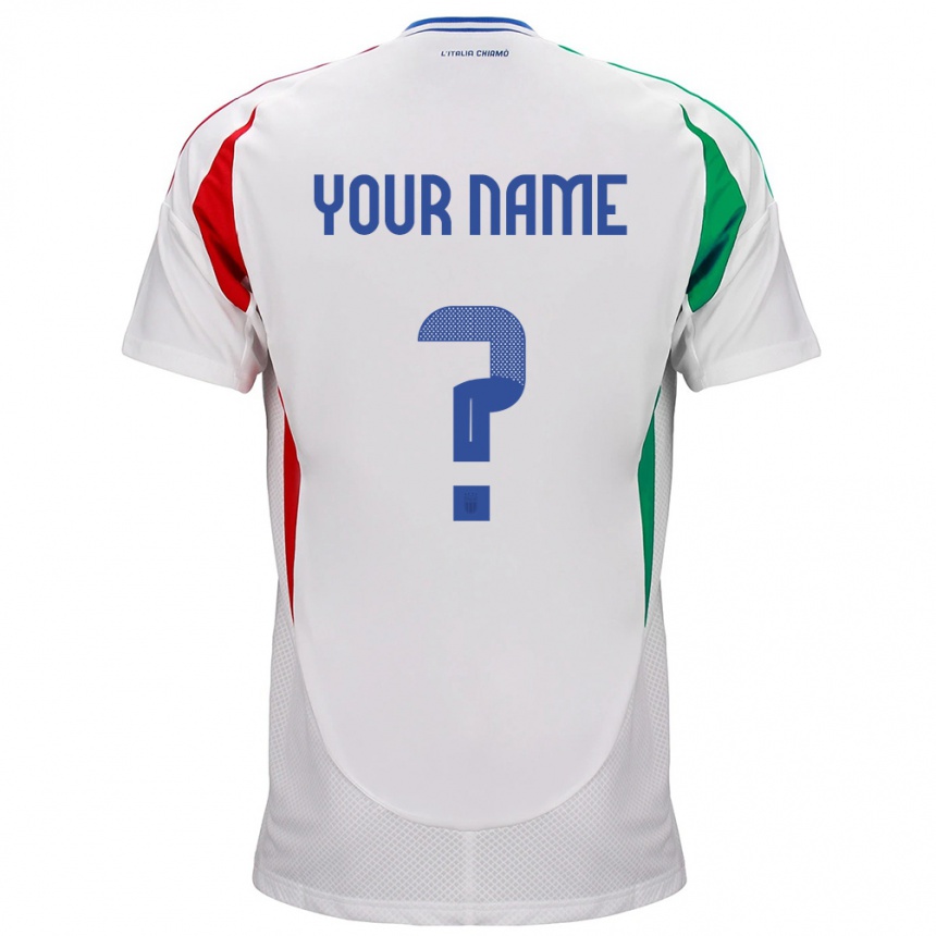 Kids Football Italy Your Name #0 White Away Jersey 24-26 T-Shirt Nz