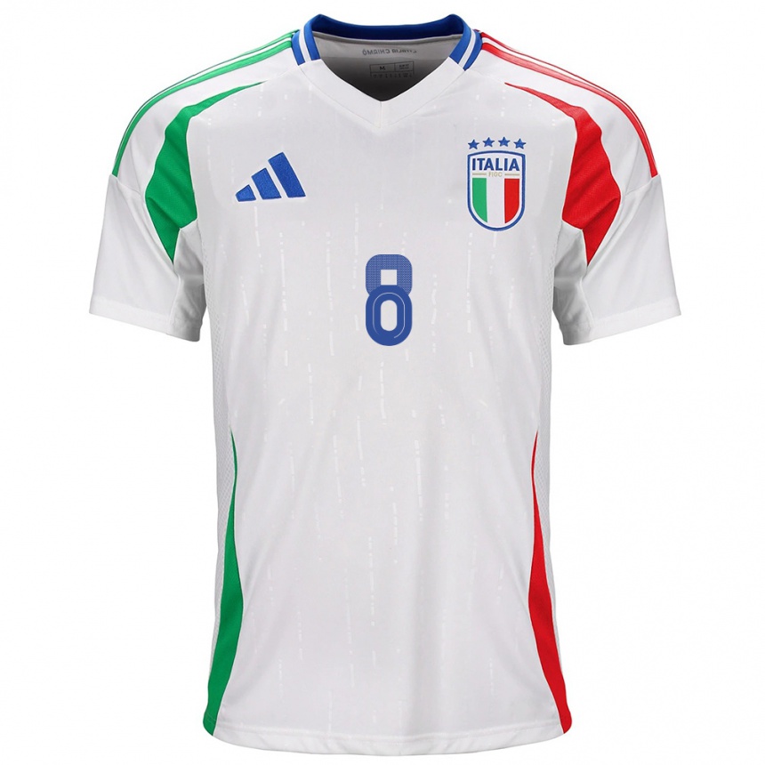 Kids Football Italy Christian Comotto #8 White Away Jersey 24-26 T-Shirt Nz