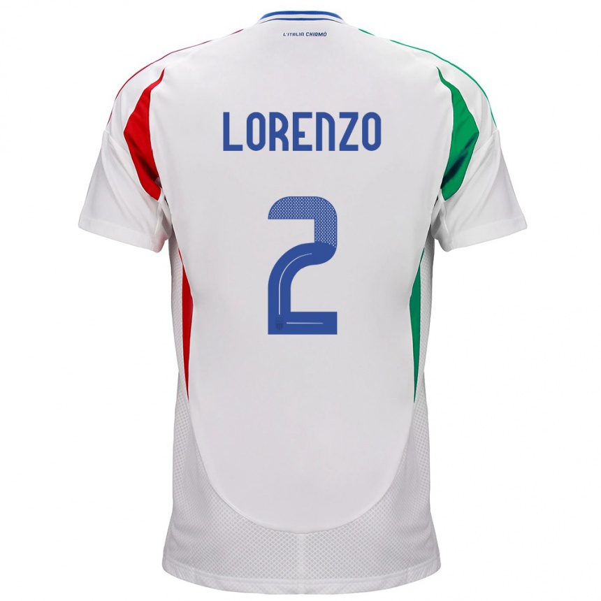 Kids Football Italy Giovanni Di Lorenzo #2 White Away Jersey 24-26 T-Shirt Nz