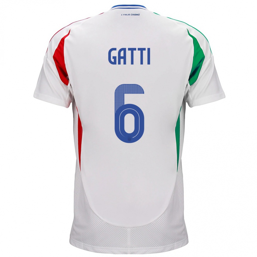 Kids Football Italy Federico Gatti #6 White Away Jersey 24-26 T-Shirt Nz