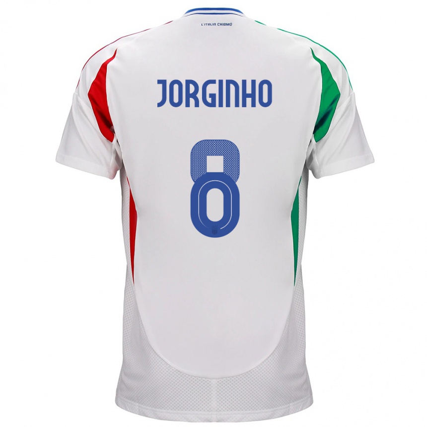 Kids Football Italy Jorginho #8 White Away Jersey 24-26 T-Shirt Nz