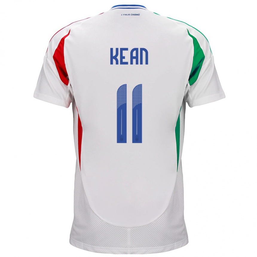 Kids Football Italy Moise Kean #11 White Away Jersey 24-26 T-Shirt Nz