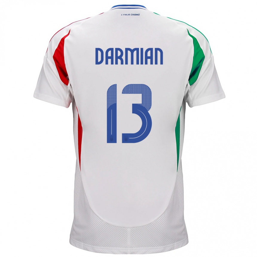 Kids Football Italy Matteo Darmian #13 White Away Jersey 24-26 T-Shirt Nz