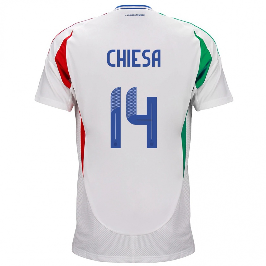 Kids Football Italy Federico Chiesa #14 White Away Jersey 24-26 T-Shirt Nz