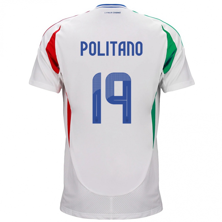 Kids Football Italy Matteo Politano #19 White Away Jersey 24-26 T-Shirt Nz