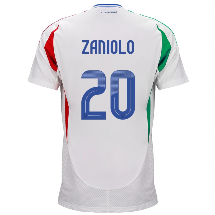 Kids Football Italy Nicolò Zaniolo #20 White Away Jersey 24-26 T-Shirt Nz