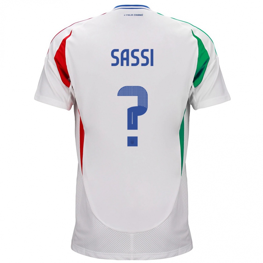 Kids Football Italy Jacopo Sassi #0 White Away Jersey 24-26 T-Shirt Nz