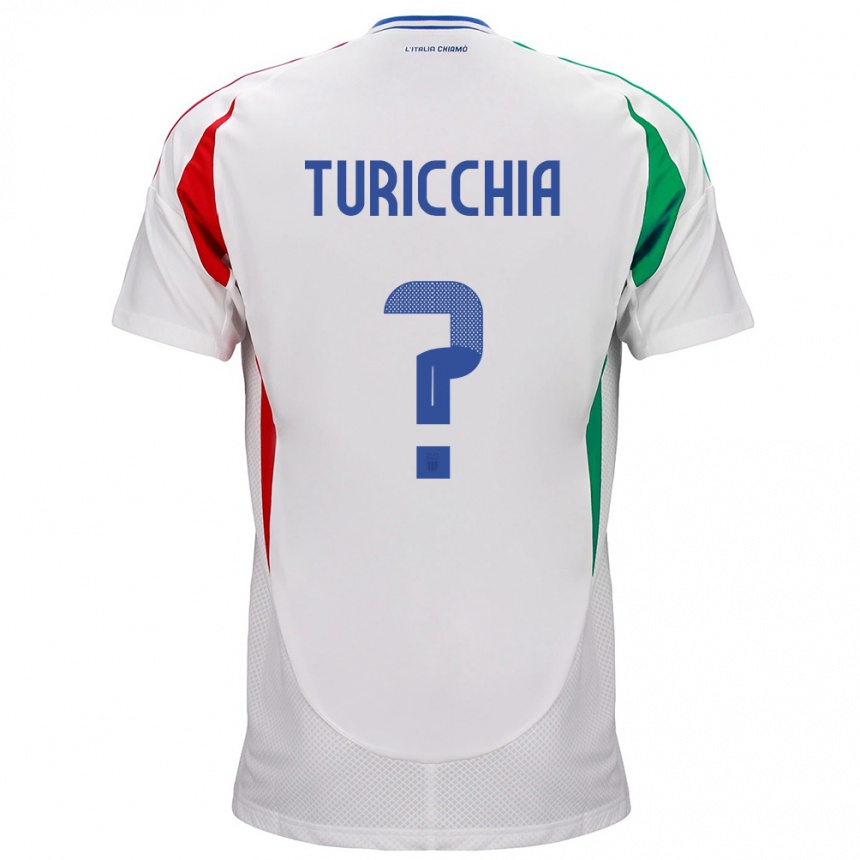 Kids Football Italy Riccardo Turicchia #0 White Away Jersey 24-26 T-Shirt Nz