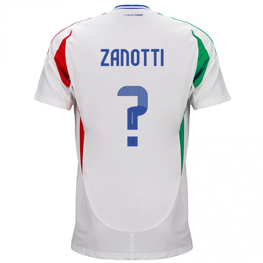 Kids Football Italy Mattia Zanotti #0 White Away Jersey 24-26 T-Shirt Nz