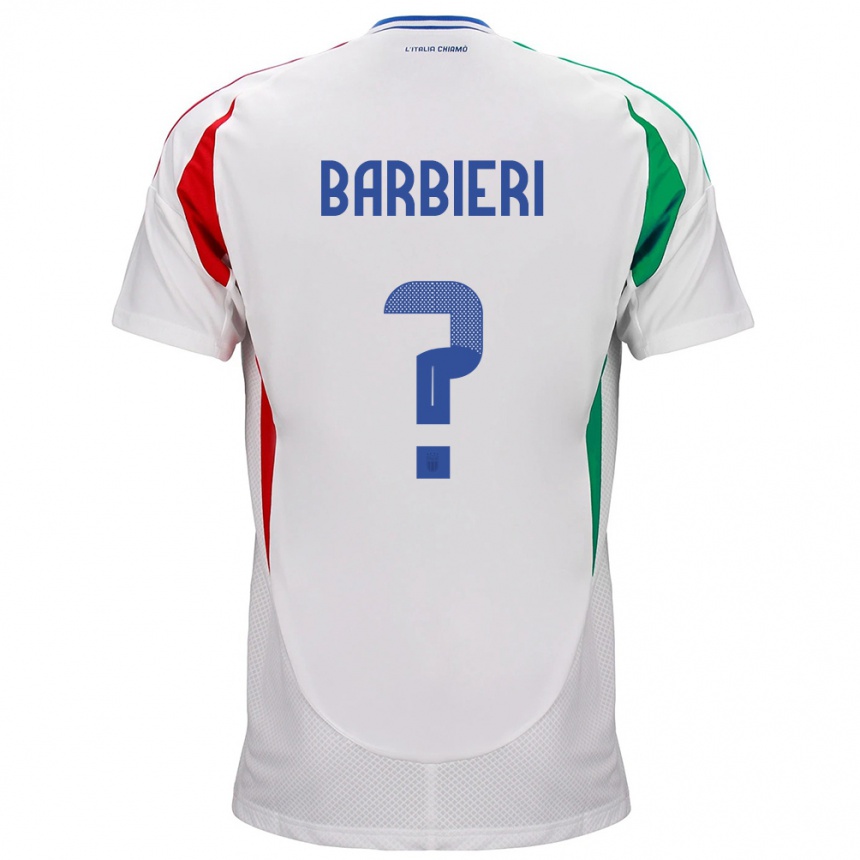 Kids Football Italy Tommaso Barbieri #0 White Away Jersey 24-26 T-Shirt Nz