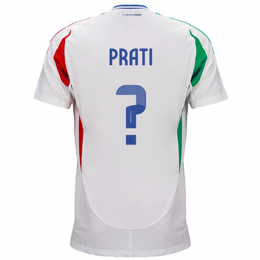 Kids Football Italy Matteo Prati #0 White Away Jersey 24-26 T-Shirt Nz