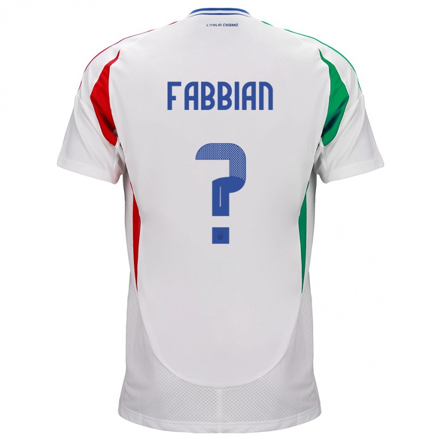 Kids Football Italy Giovanni Fabbian #0 White Away Jersey 24-26 T-Shirt Nz