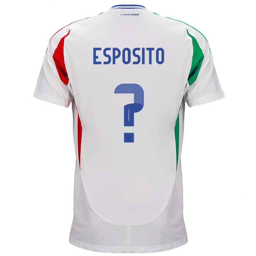 Kids Football Italy Francesco Pio Esposito #0 White Away Jersey 24-26 T-Shirt Nz