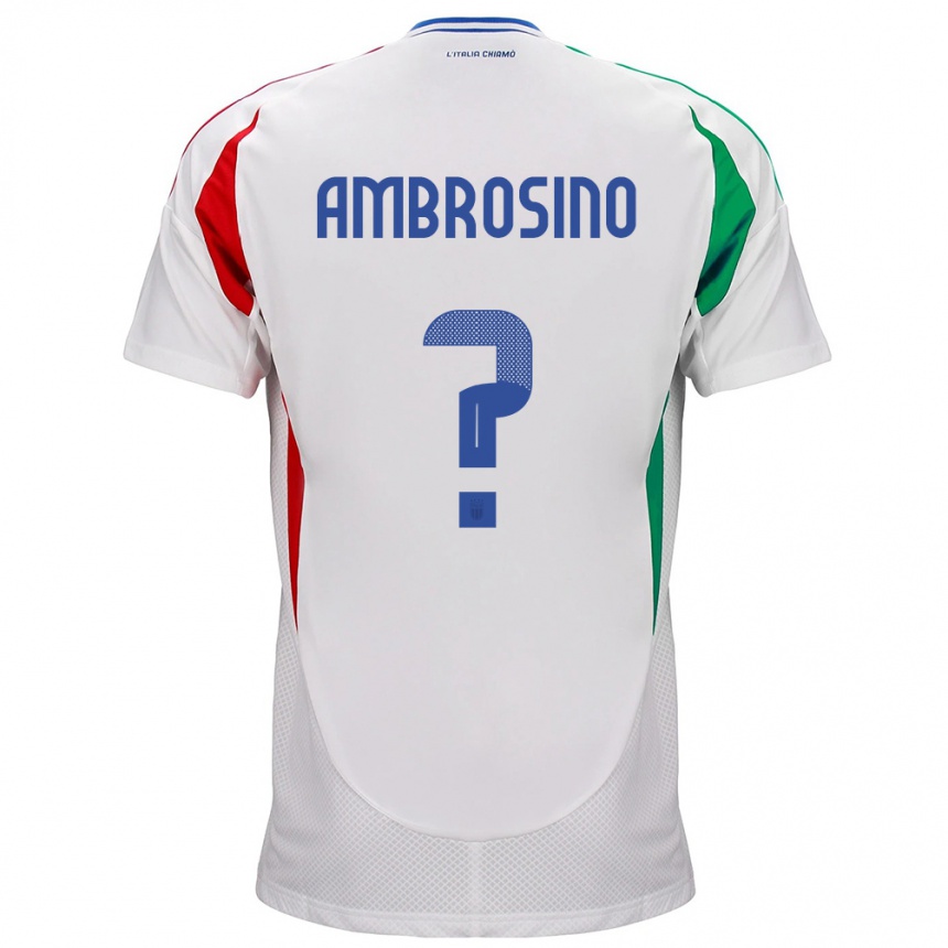 Kids Football Italy Giuseppe Ambrosino #0 White Away Jersey 24-26 T-Shirt Nz