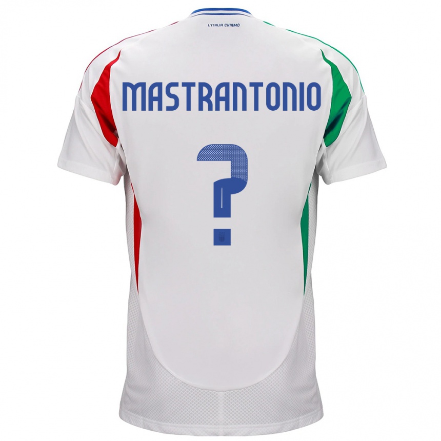 Kids Football Italy Davide Mastrantonio #0 White Away Jersey 24-26 T-Shirt Nz