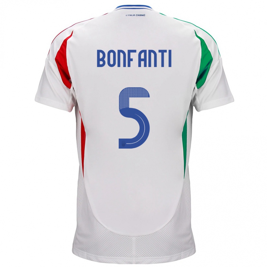 Kids Football Italy Giovanni Bonfanti #5 White Away Jersey 24-26 T-Shirt Nz