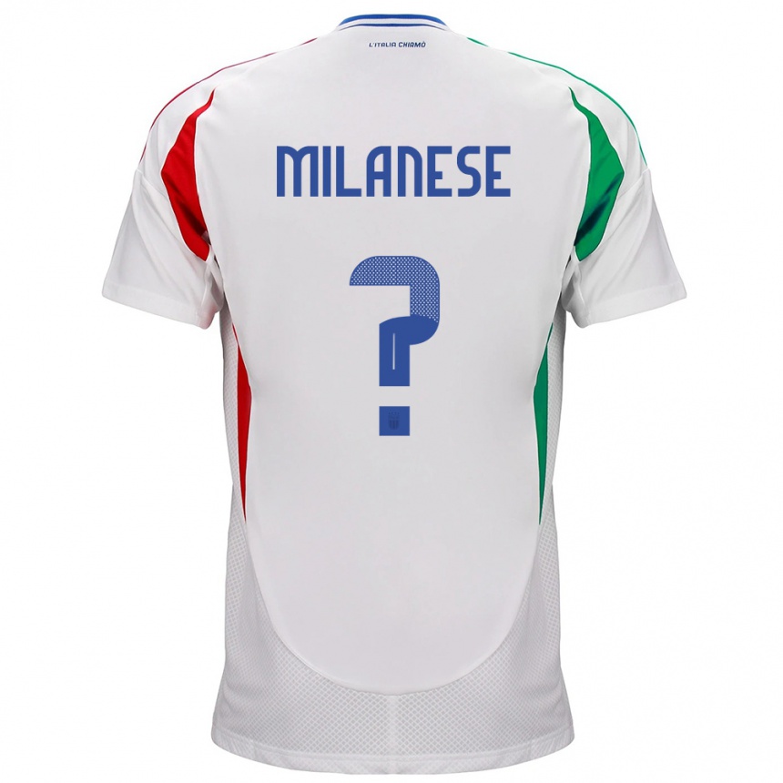 Kids Football Italy Tommaso Milanese #0 White Away Jersey 24-26 T-Shirt Nz