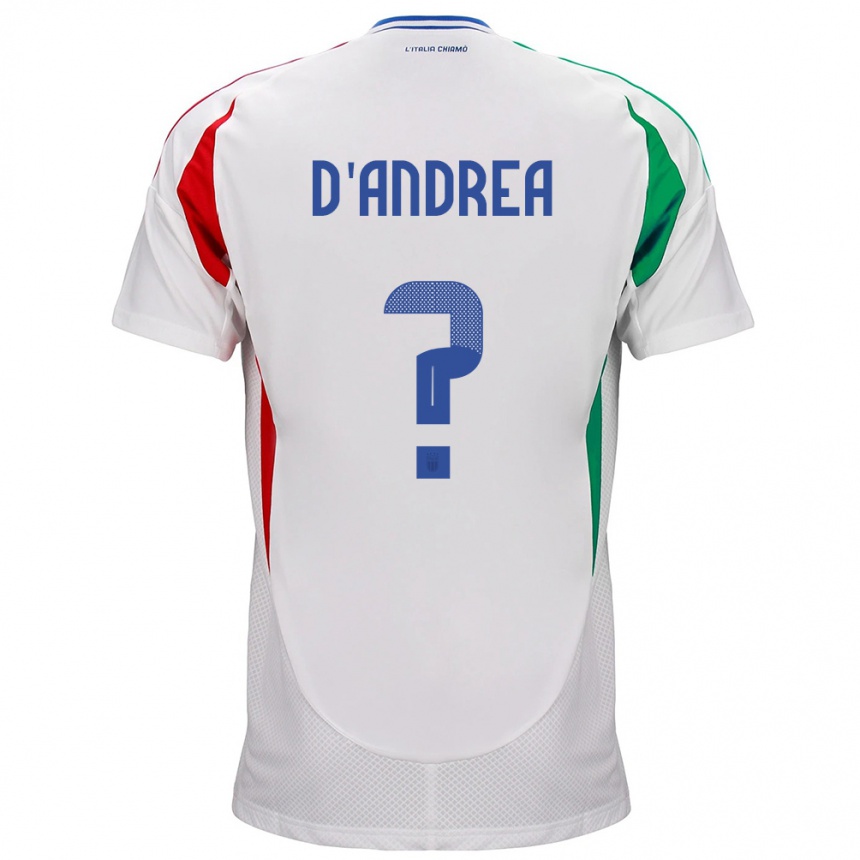 Kids Football Italy Luca D'andrea #0 White Away Jersey 24-26 T-Shirt Nz