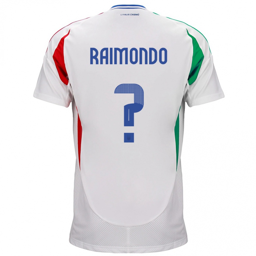 Kids Football Italy Antonio Raimondo #0 White Away Jersey 24-26 T-Shirt Nz