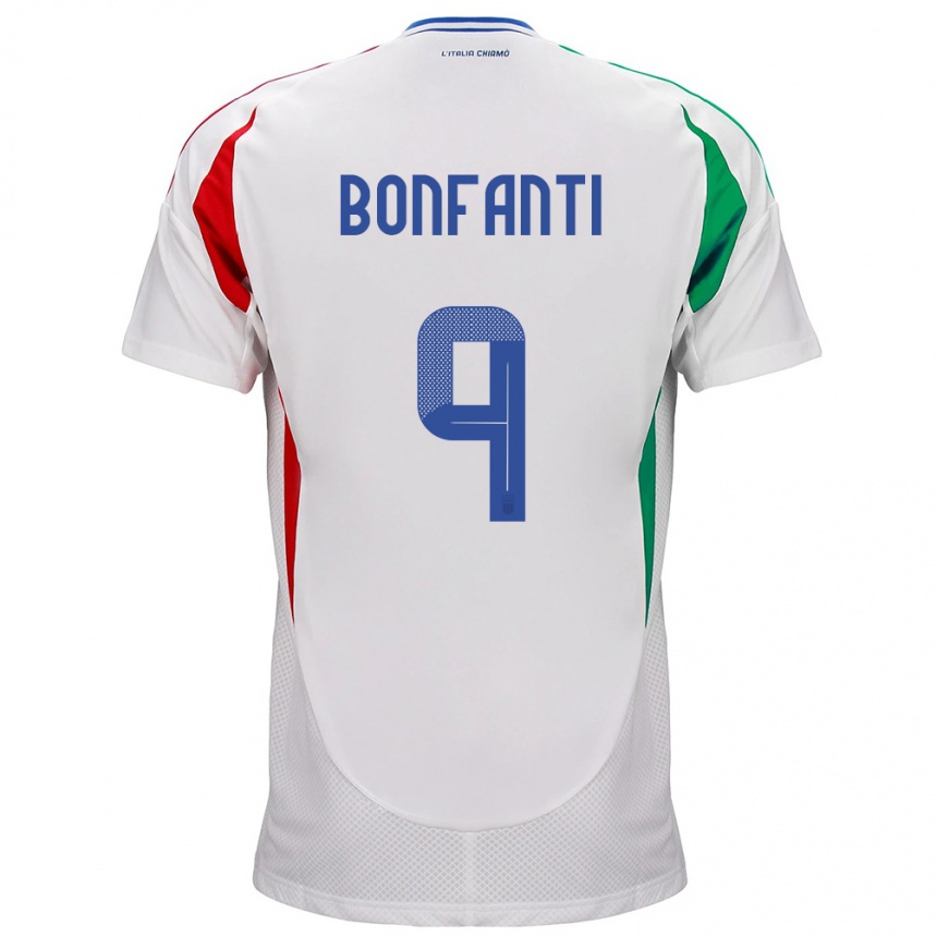 Kids Football Italy Nicholas Bonfanti #9 White Away Jersey 24-26 T-Shirt Nz