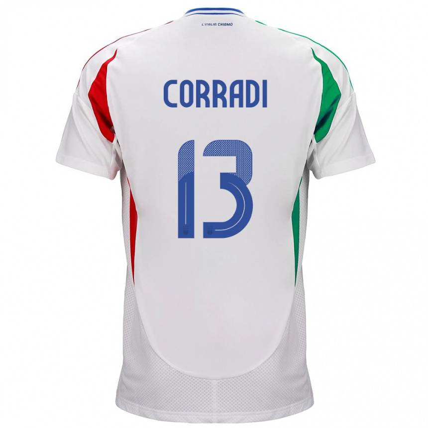 Kids Football Italy Christian Corradi #13 White Away Jersey 24-26 T-Shirt Nz