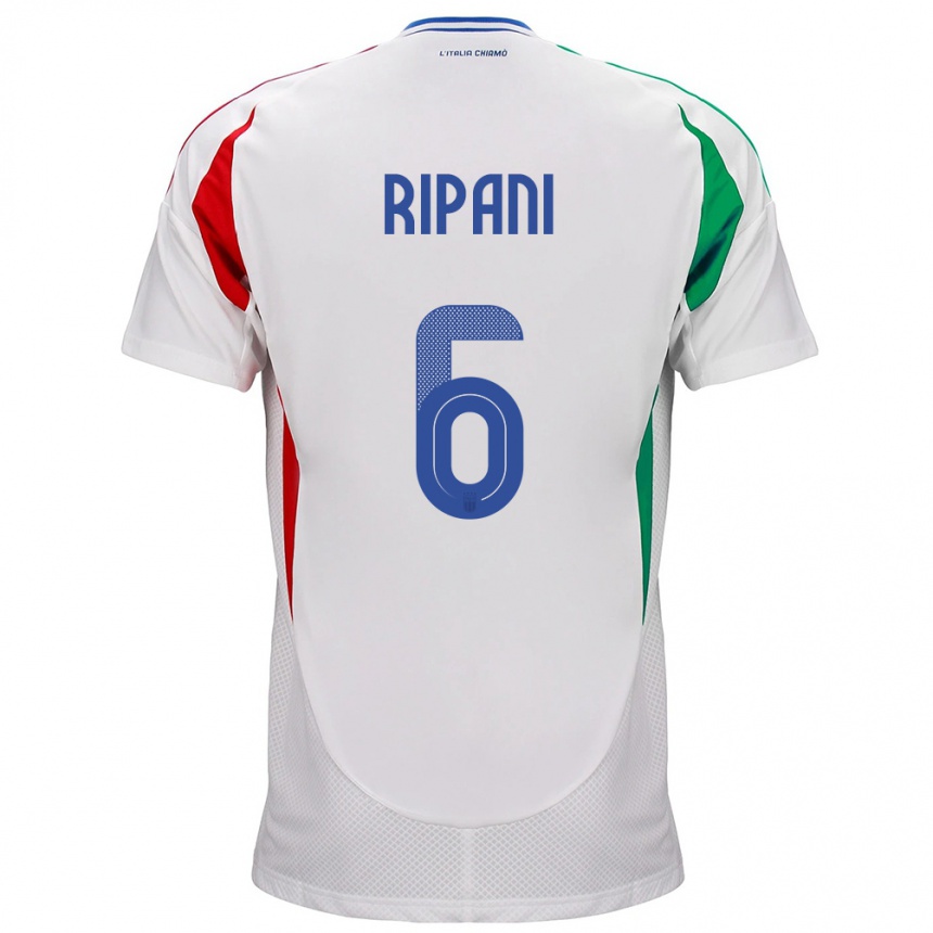 Kids Football Italy Diego Ripani #6 White Away Jersey 24-26 T-Shirt Nz